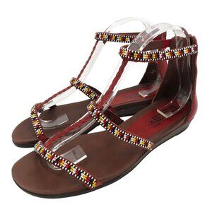 Pikolinos Women 39 EU 8.5 US Alcudia 816-9360M Beaded Leather Braid Sandals Shoe